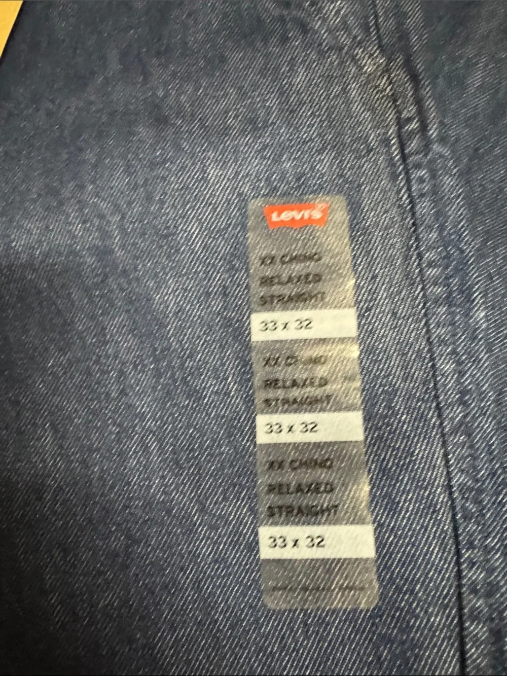 Levis Chinos Mens 33 32 Denim Relaxed Straight